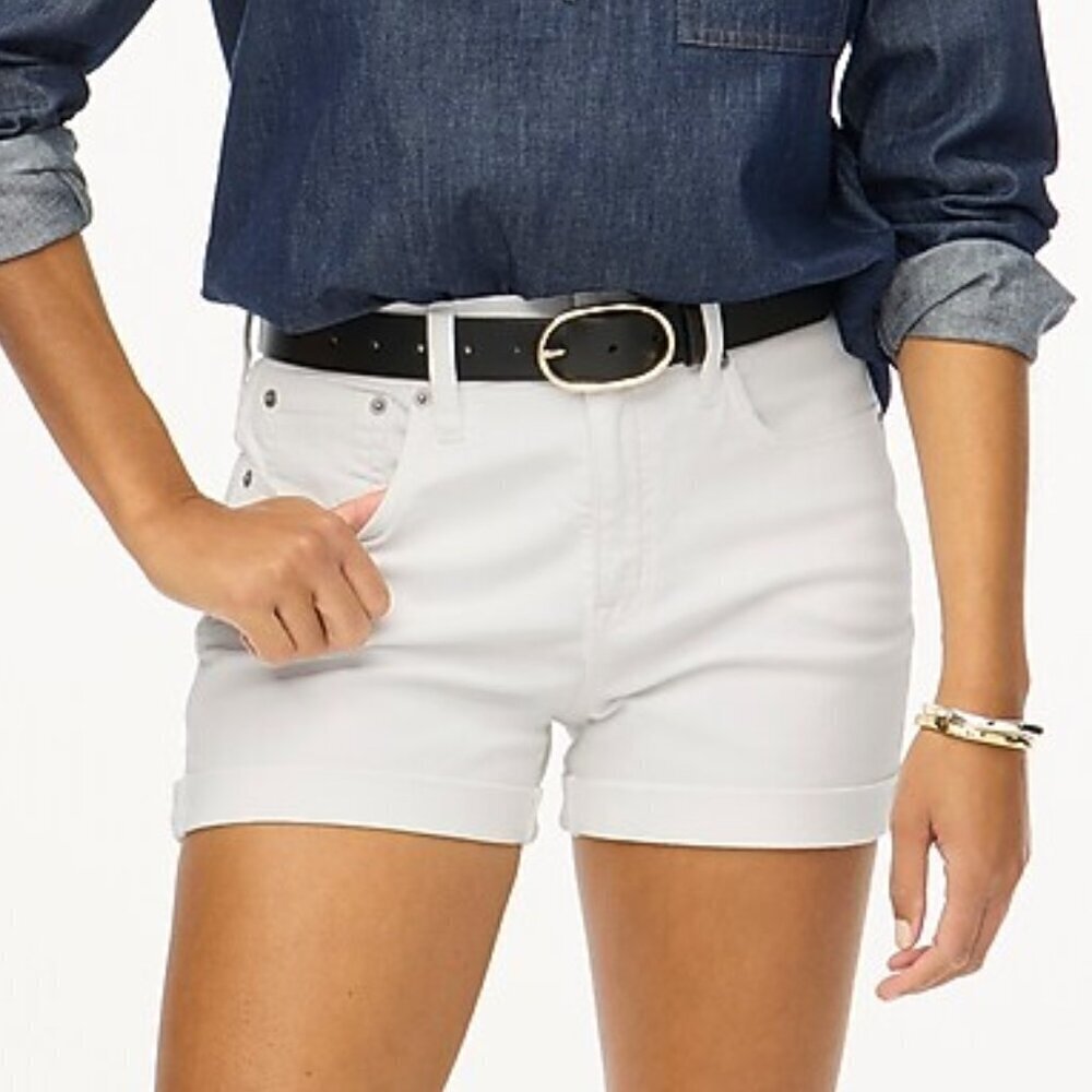 J. Crew Classic Cotton High Rise Denim Shorts White Size 27